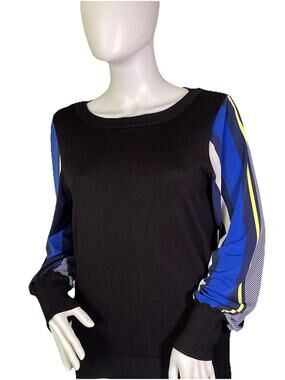 DKNY Striped Sleeve Sweater- Small